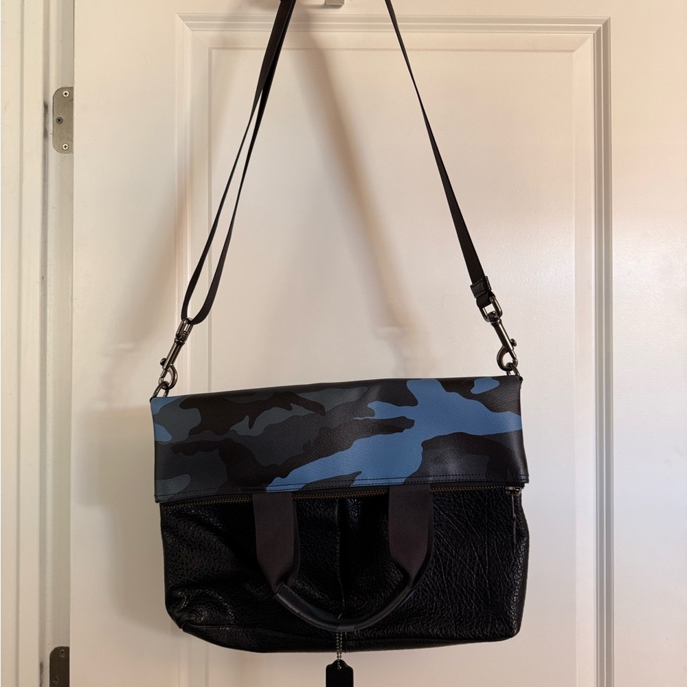 Coach Black and Blue Camouflage Messenger Bag